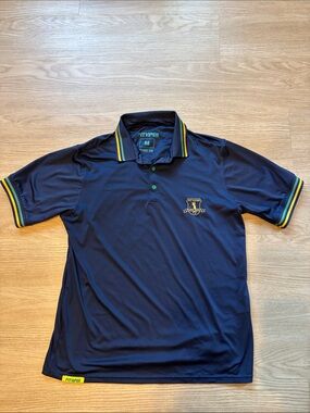 Pit Viper Men’s M Performance Polo Lightweight F Golf Logo Blue Gold